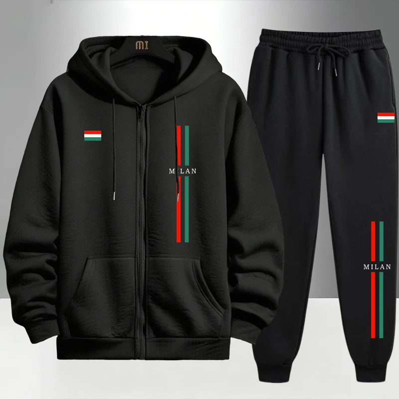 Men Shoes Joggers - 2026 Italy Printed Men's Set Zipper
