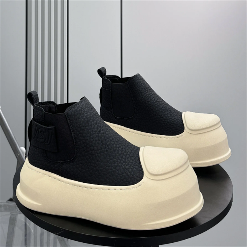 New Men's Round Toe Black Ankl - Men Shoes Trends recension och pris