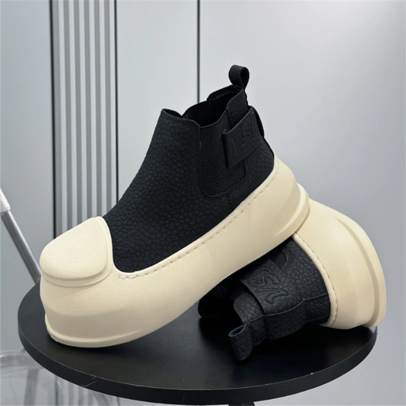 New Men's Round Toe Black Ankl - Men Shoes Trends recension och pris