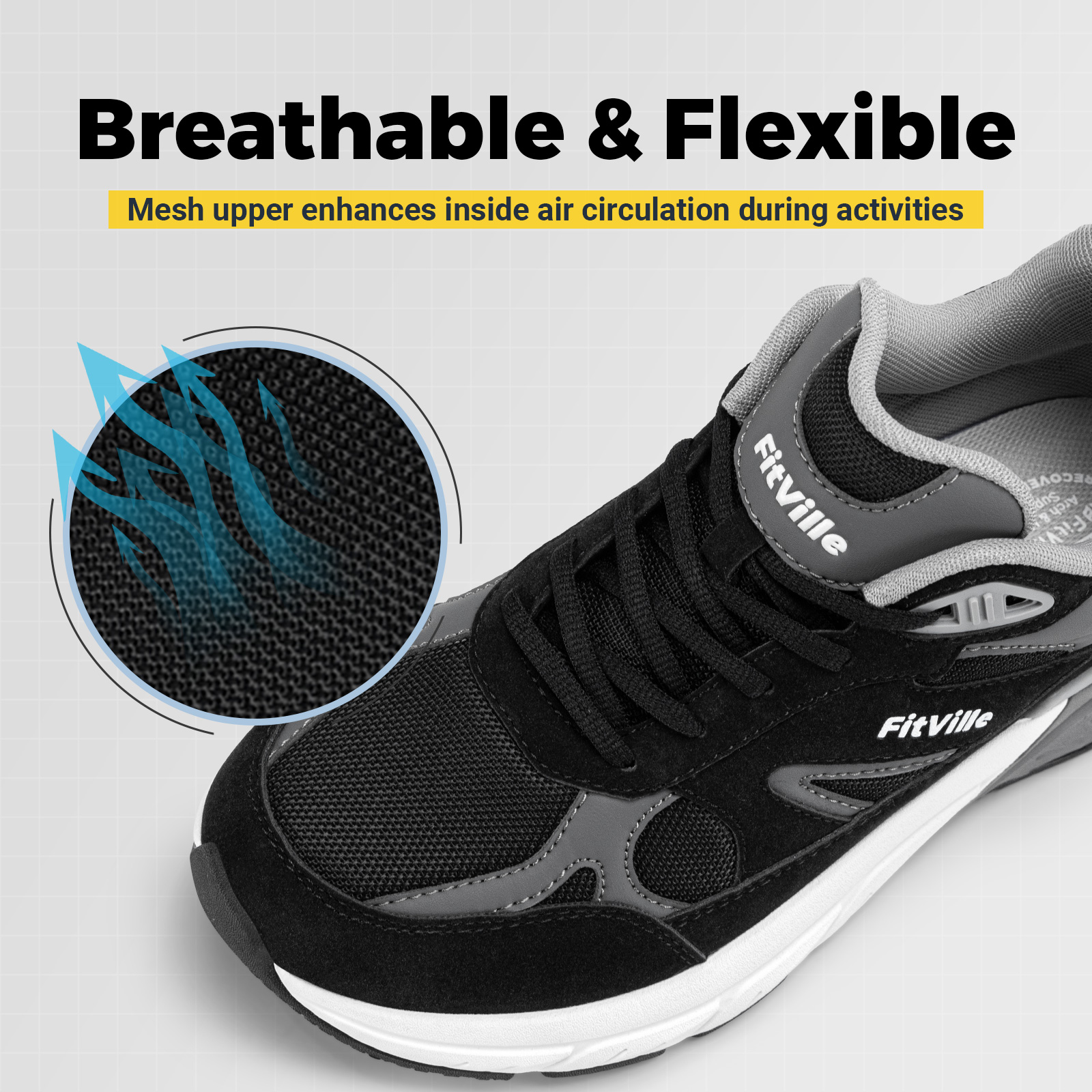 Fitville Walking Shoes Wide Me - Men'S Shoes For Gym recension och pris