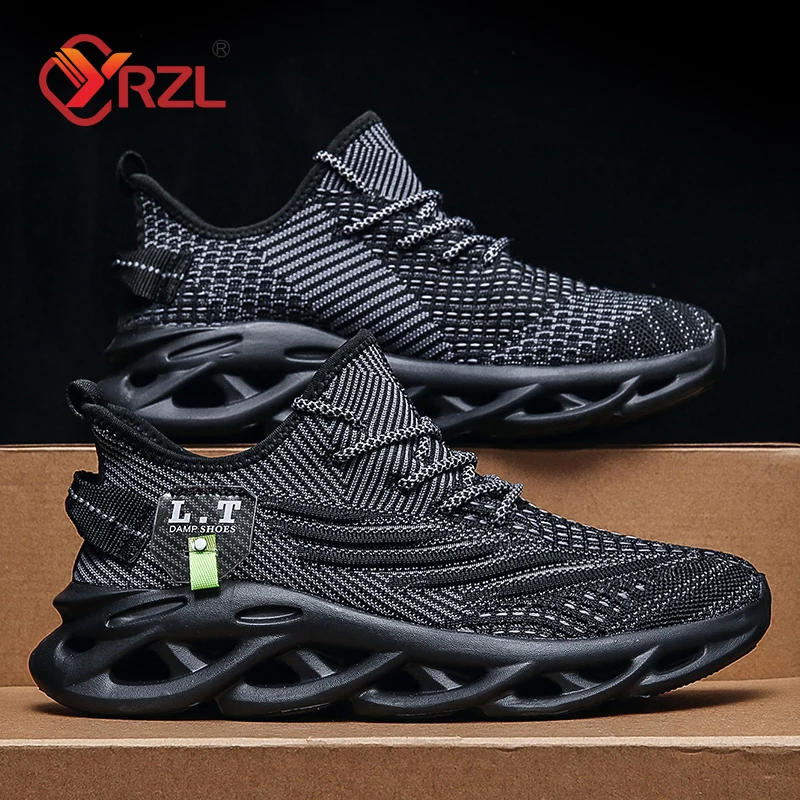 YRZL Men Sports Running Black  - Men Shoes Size 46 recension och pris